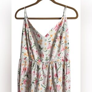 H&M Floral Spaghetti Strap Dress - White and Pink
